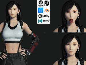 Permainan Tifa Lockhart Siap Model 3D