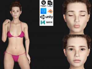 Asian Woman RealTime 3D Model