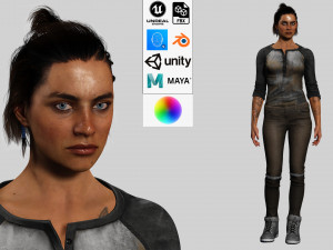 Survival Girl Apocalypses Low-poly 3Dモデル