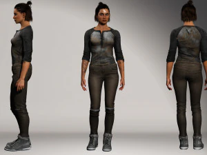 Survival Girl Apocalypses Low-poly 3D Model