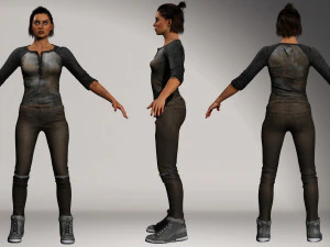 Survival Girl Apocalypses Low-poly 3D Model