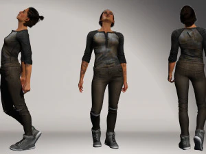Survival Girl Apocalypses Low-poly 3D Model