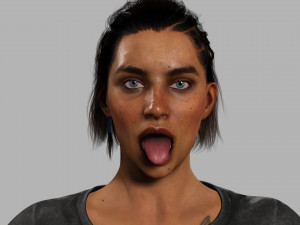 Survival Girl Apocalypses Low-poly 3D-Modell