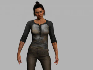 Survival Girl Apocalypses Low-poly 3D Model