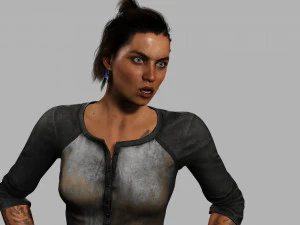 Survival Girl Apocalypses Low-poly 3D Model