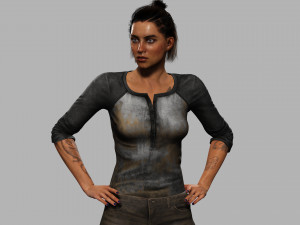 Survival Girl Apocalypses Low-poly 3D-Modell