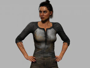 Survival Girl Apocalypses Low-poly 3D Model
