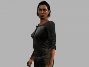 Survival Girl Apocalypses Low-poly 3D-Modell
