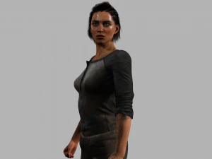 Survival Girl Apocalypses Low-poly 3D Model