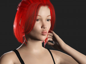 Red Hair Woman Game Ready Modelo 3D