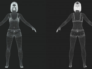 Red Hair Woman Game Ready Modelo 3D