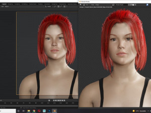 Red Hair Woman Game Ready Modelo 3D