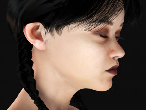 Wednesday Jenna Ortega Woman Low-poly 3D-Modell