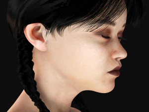 Wednesday Jenna Ortega Woman Low-poly 3D Model