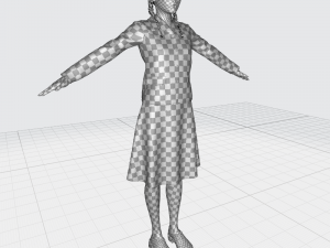 Wednesday Jenna Ortega Woman Low-poly 3D-Modell