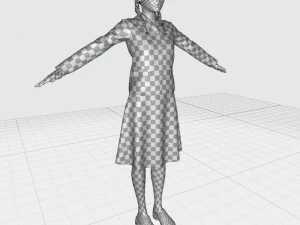 Wednesday Jenna Ortega Woman Low-poly 3D Model