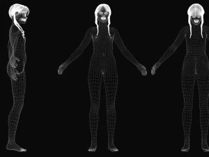 Wednesday Jenna Ortega Woman Low-poly 3D Model