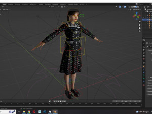 Wednesday Jenna Ortega Woman Low-poly 3D-Modell