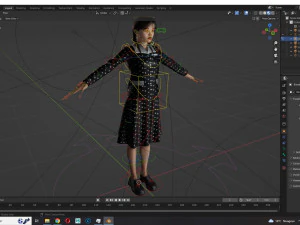 Wednesday Jenna Ortega Woman Low-poly 3D Model