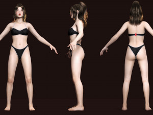 Japanese Girl Game Ready Low-poly Modèle 3D