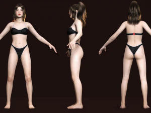 Japanese Girl Game Ready Low-poly 3D Model