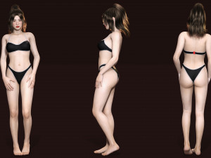 Japanese Girl Game Ready Low-poly Modèle 3D