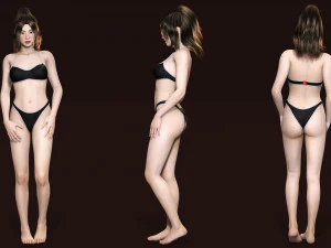 Japanese Girl Game Ready Low-poly 3D Model