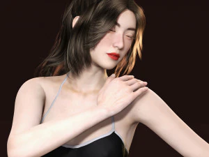 Japanese Girl Game Ready Low-poly 3D Model