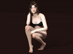 Japanese Girl Game Ready Low-poly Modèle 3D