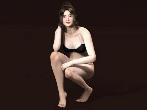 Japanese Girl Game Ready Low-poly 3D Model