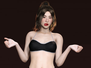 Japanese Girl Game Ready Low-poly Modèle 3D