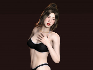 Japanese Girl Game Ready Low-poly Modèle 3D