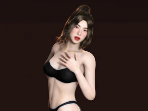 Japanese Girl Game Ready Low-poly 3D Model