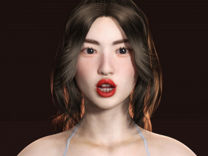 Japanese Girl Game Ready Low-poly Modèle 3D