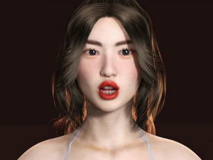 Japanese Girl Game Ready Low-poly 3D Model