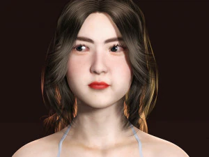 Japanese Girl Game Ready Low-poly 3D Model