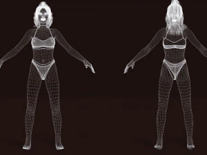 Japanese Girl Game Ready Low-poly 3D Model