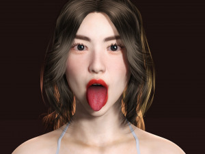 Japanese Girl Game Ready Low-poly Modèle 3D