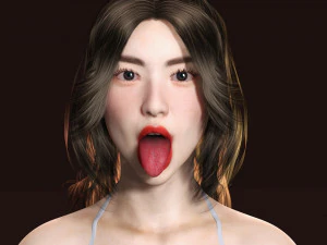 Japanese Girl Game Ready Low-poly 3D Model