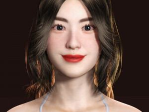 Japanese Girl Game Ready Low-poly Modèle 3D