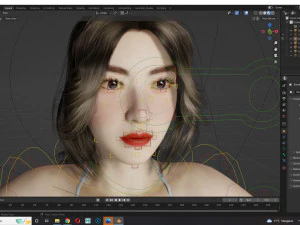 Japanese Girl Game Ready Low-poly 3D Model
