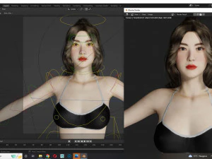 Japanese Girl Game Ready Low-poly 3D Model