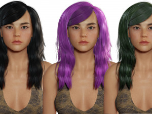 Realistic Female Korean low-poly 3D Model