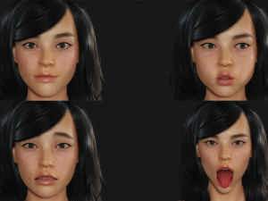 Realistic Female Korean low-poly 3D Model