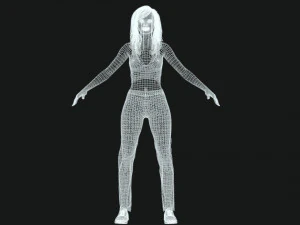 Realista mujer coreana low-poly Modelo 3D