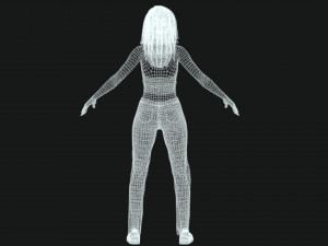 Realistic Female Korean low-poly 3D Model