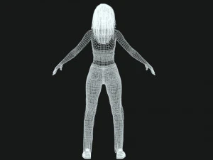 Realista mujer coreana low-poly Modelo 3D