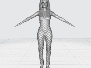 Realista mujer coreana low-poly Modelo 3D