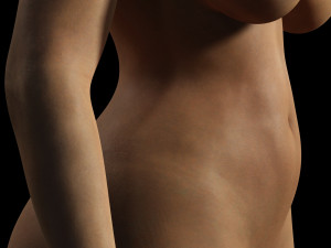 Curvy Brown Girl and clothed Low-poly Model 3D