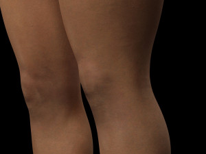 Curvy Brown Girl and clothed Low-poly Model 3D